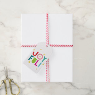 JOYFUL modern colourful bold bright typography Gift Tags