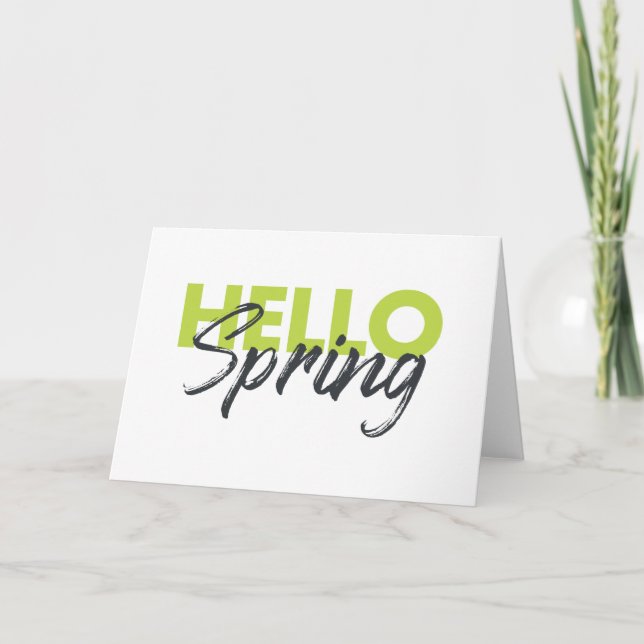 Joyful, modern, fun, vibrant design Hello Spring Card (Front)