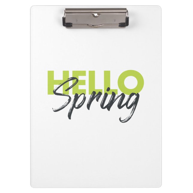 Joyful, modern, fun, vibrant design Hello Spring Clipboard (Front)