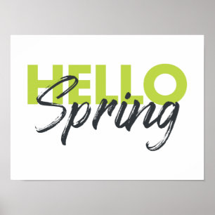 Joyful, modern, fun, vibrant design Hello Spring Poster