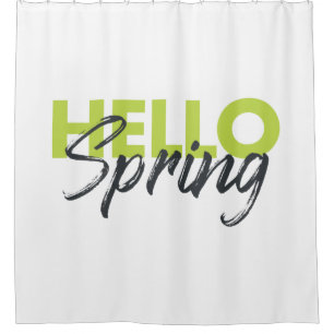 Joyful, modern, fun, vibrant design Hello Spring Shower Curtain