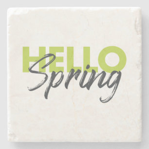 Joyful, modern, fun, vibrant design Hello Spring Stone Coaster