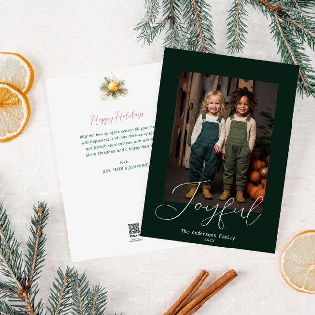 Joyful modern merry christmas  holiday card (Creator Uploaded)