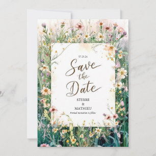 Joyful Modern Wildflower Wedding Save The Date