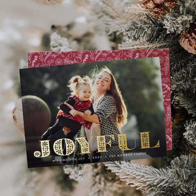 Joyful Moment | Full Horizontal Photo Foil Holiday Card (Creator Uploaded)