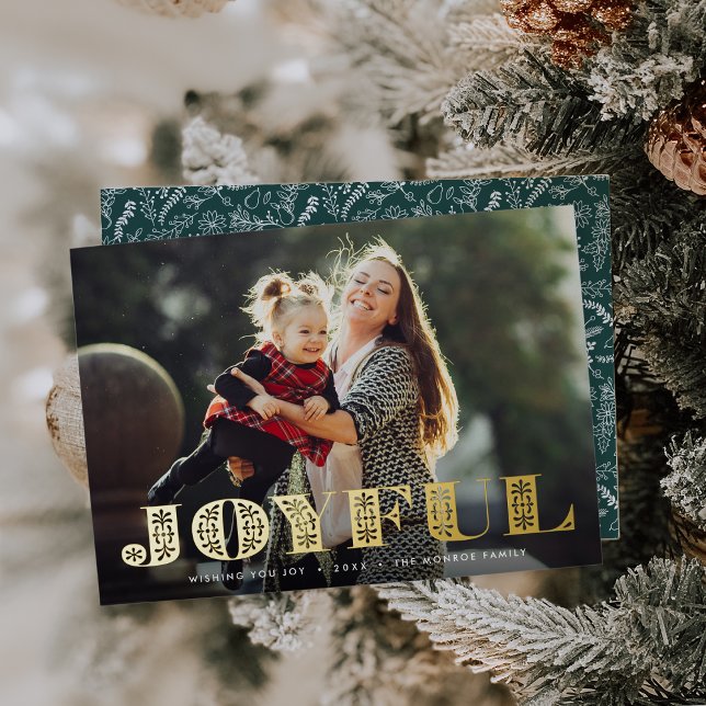 Joyful Moment | Full Horizontal Photo Foil Holiday Card (Creator Uploaded)