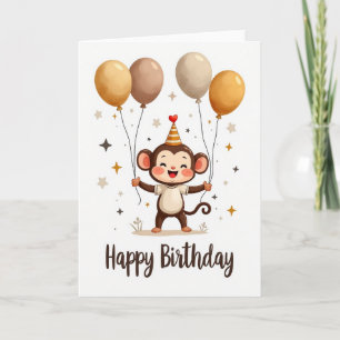 Joyful Monkey Balloons Card