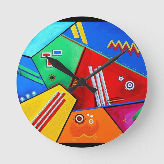 Joyful Mood - Artwork by Galina - Round Clock (Front)