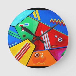 Joyful Mood - Artwork by Galina - Round Clock