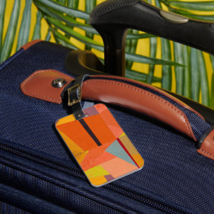 Joyful Mountain Cubism Landscape  Luggage Tag