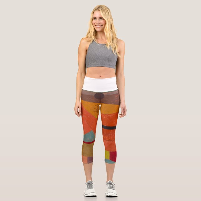 Joyful Mountain Landscape by Paul Klee Capri Leggings (Front)