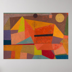 Joyful Mountain Landscape by Paul Klee Poster