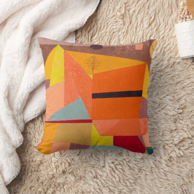 Joyful Mountain Landscape, Paul Klee Abstract Art Cushion (Blanket)