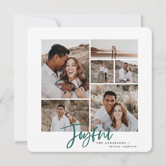 Joyful multi photo christmas card (Front)