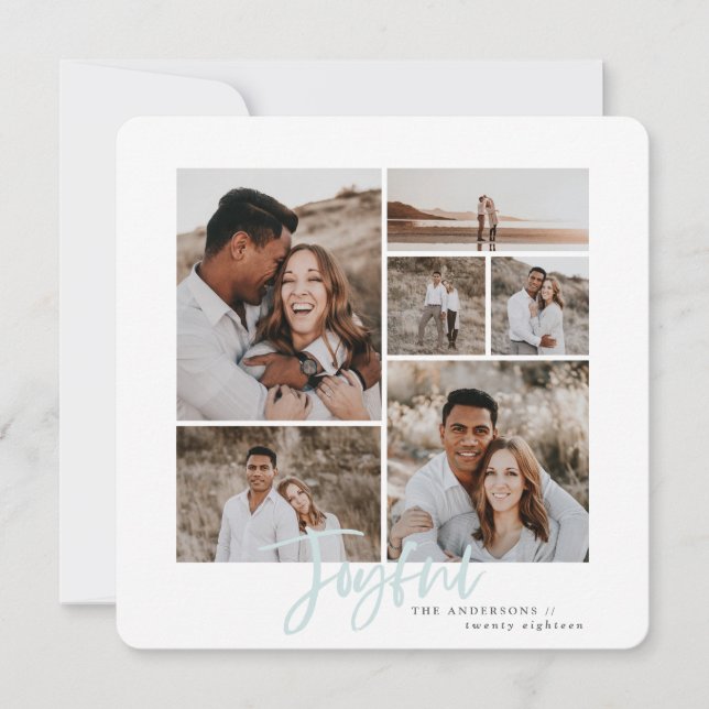 Joyful multi photo christmas card (Front)