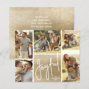 JOYFUL Multi Photo Gold Budget Holiday Cards
