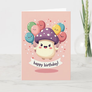 Joyful Mushroom Birthday Card