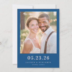 Joyful Navy Photo Save The Date