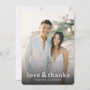 Joyful Neutral Elegant Photo Thank You Card