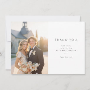 Joyful Neutral Elegant Photo Thank You Card