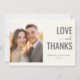 Joyful Neutral Minimalist Photo Thank You Card