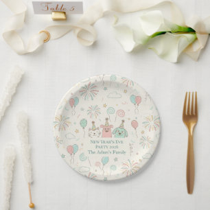 Joyful New Year’s Eve Party 2026  Paper Plate