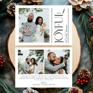 Joyful Newlywed Photo First Christmas Married Holiday Card