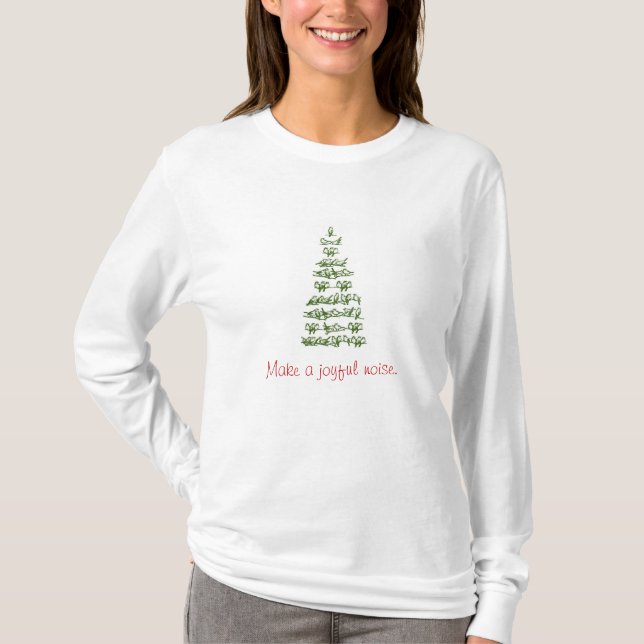 Joyful Noise Bird Christmas Tree Tee (Front)