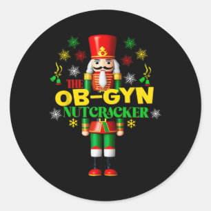 Joyful Nutcracker Ob-gyn Fun Festive Christmas Gyn Classic Round Sticker