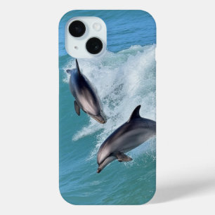 Joyful Ocean Wildlife Art - Dolphin Splash iPhone 15 Case