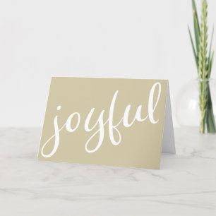 Joyful Olive Green Script Christmas Holiday Card