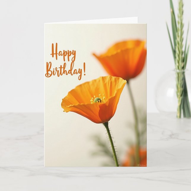 Joyful Orange Bloom Card (Front)