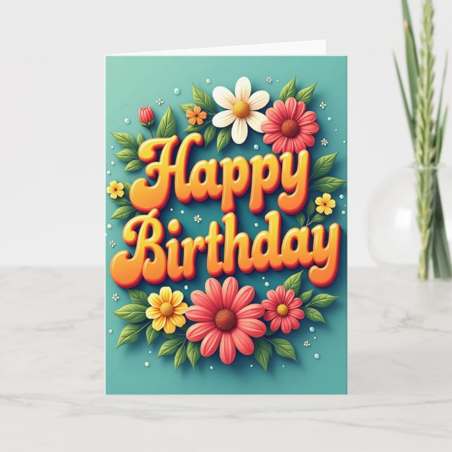 Joyful Orange Typography Card (Front)