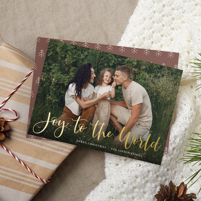 Joyful Overlay Photo Foil Holiday Card (Creator Uploaded)