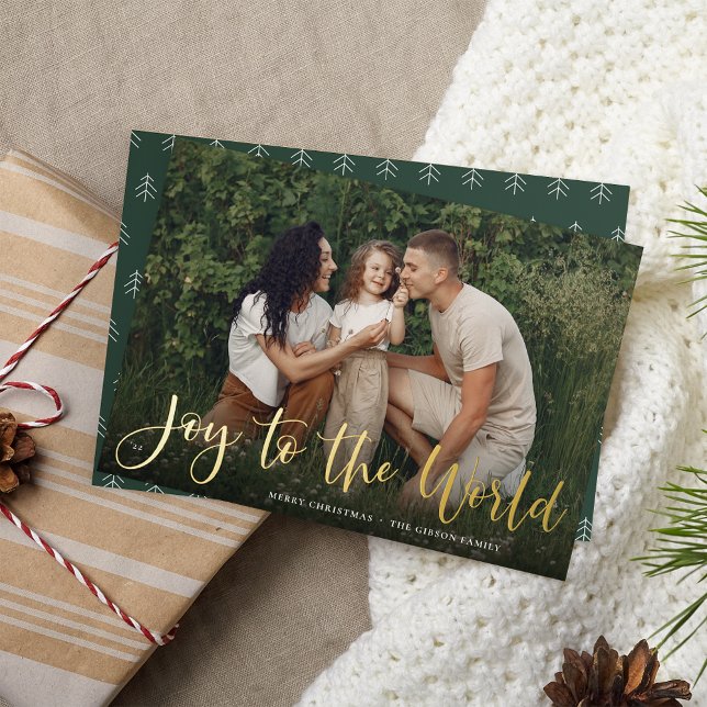 Joyful Overlay Photo Foil Holiday Card (Creator Uploaded)
