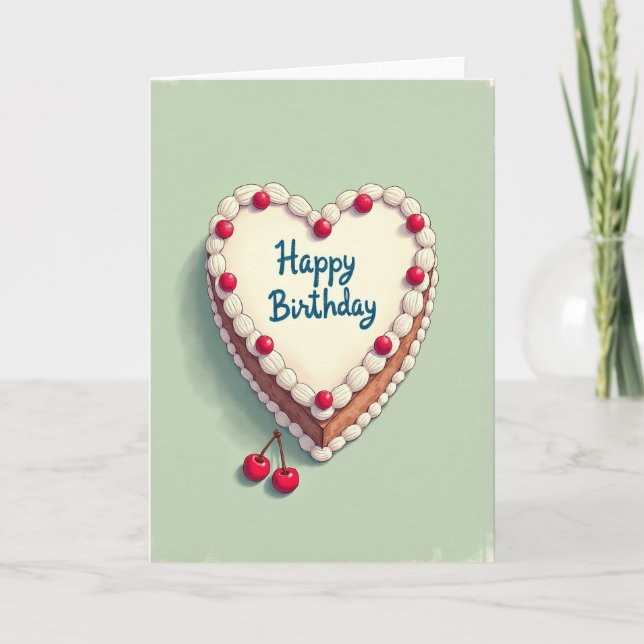 Joyful Painterly Cake Card (Front)