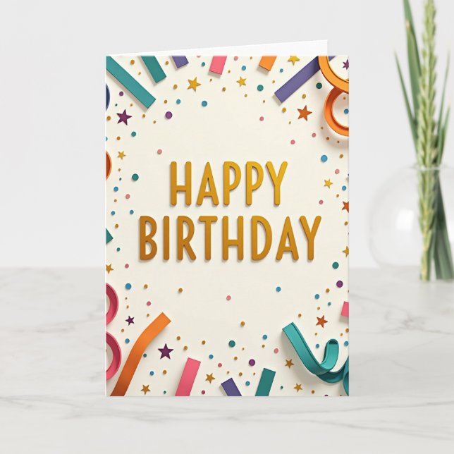 Joyful Party Birthday Card (Front)