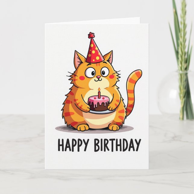 Joyful Party Cat Card (Front)