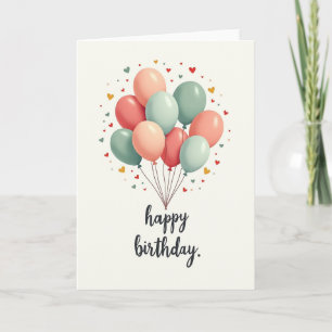 Joyful Pastel Balloons Birthday Card