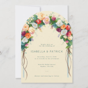 Joyful Pastel Floral Arch Invitation