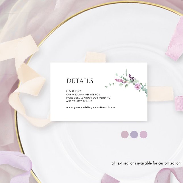 Joyful Pastel Floral Wedding Website / Details  Enclosure Card (Creator Uploaded)