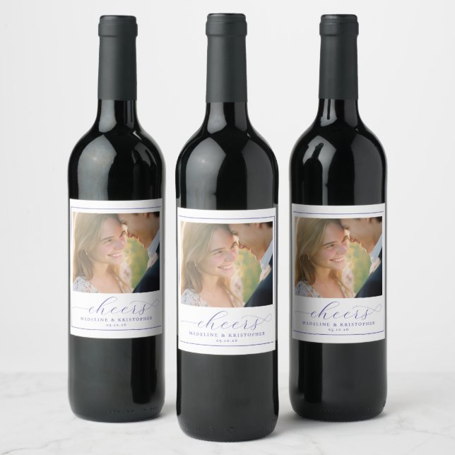 Joyful Pastel Modern Photo Wine Label (Bottles)