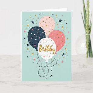 Joyful Pastel Spheres Birthday Card