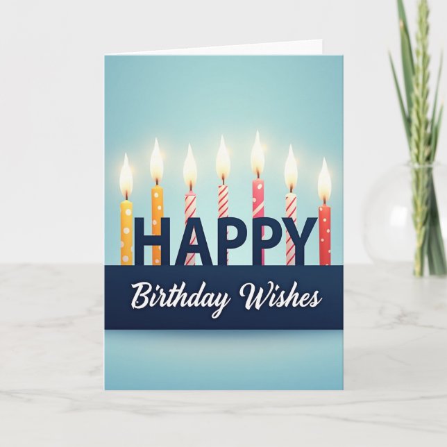 Joyful Patterned Candles Card (Front)