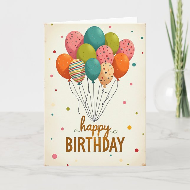 Joyful Patterned Orbs Card (Front)