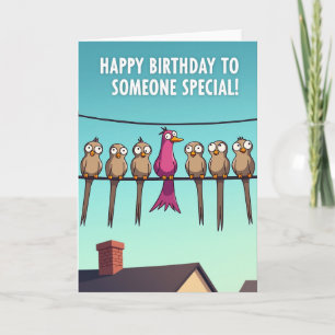 Joyful Perched Birds Birthday Card