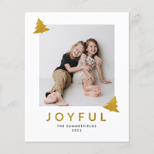 Joyful Photo Christmas Holiday Card (Front)
