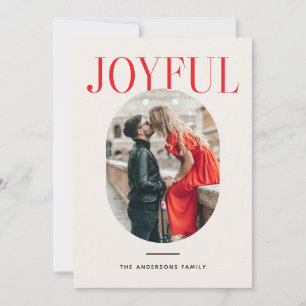 Joyful Photo Christmas   Minimalist New Year Holiday Card
