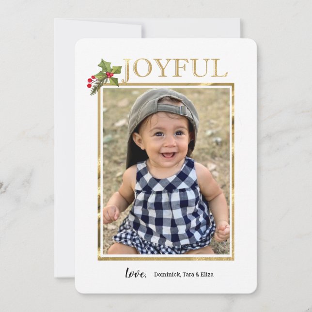 Joyful Photo Frame Holiday Card (Front)