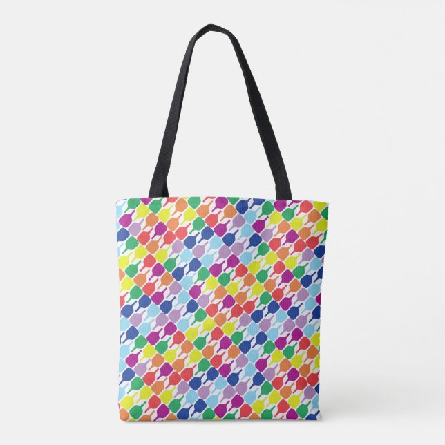 Joyful pickleball paddles 💚❤️💛💙  tote bag (Back)